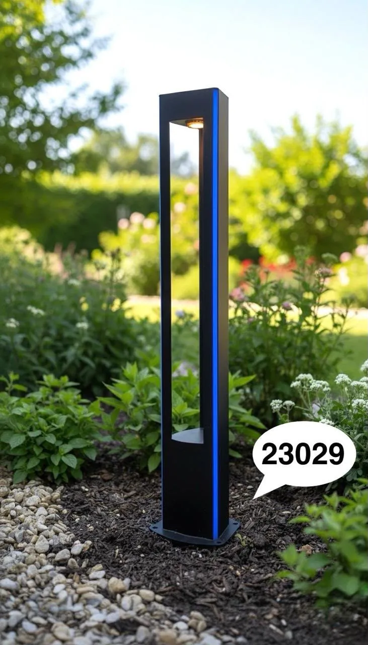 Bollard 23029 in a garden