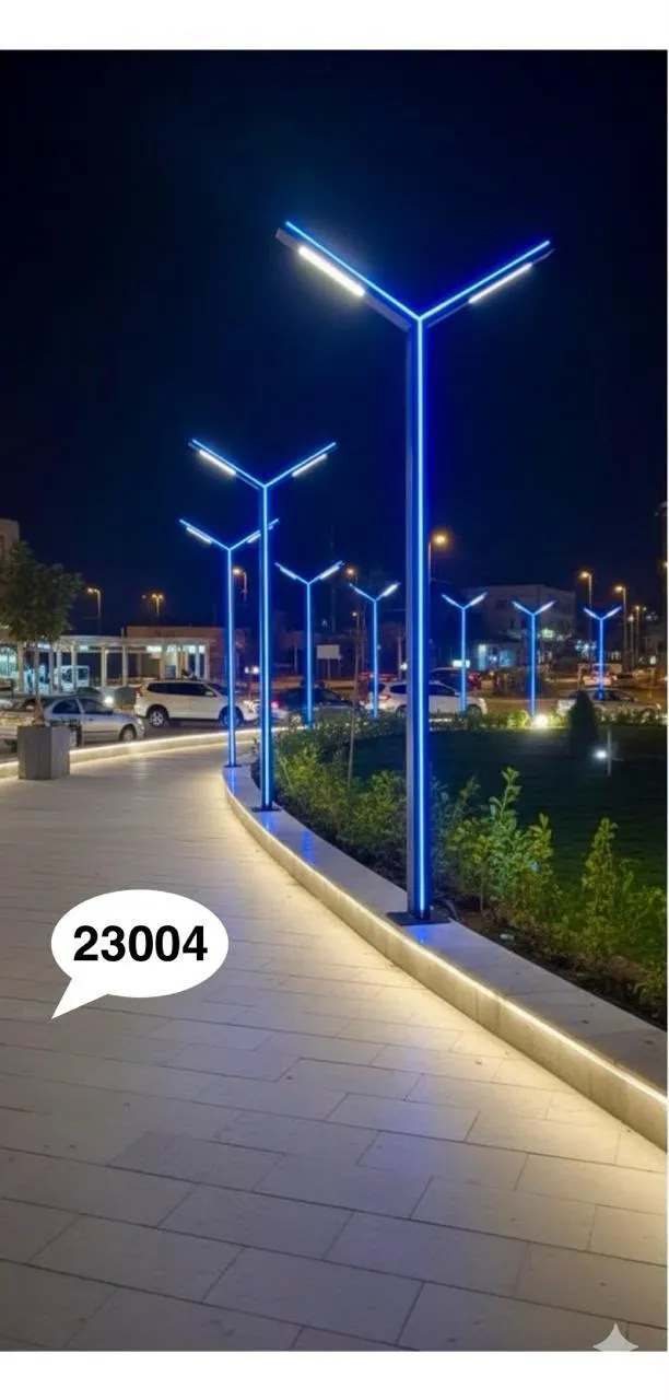 Street Light 23004 along a waterfront promenade at night